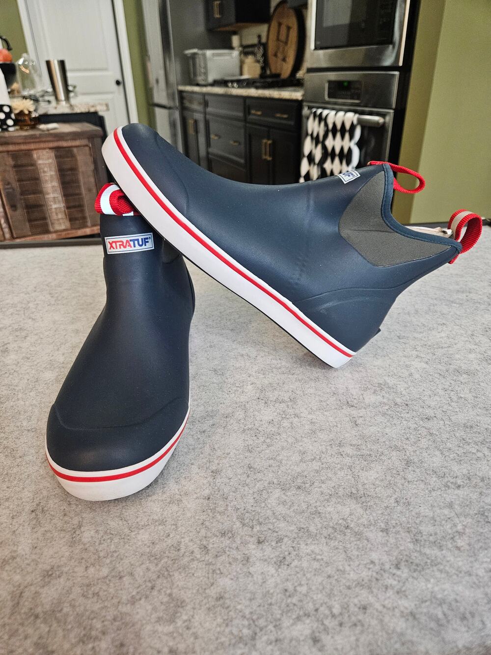 Xtratuf Ankle Deck Boots Navy/Red/White size 11
